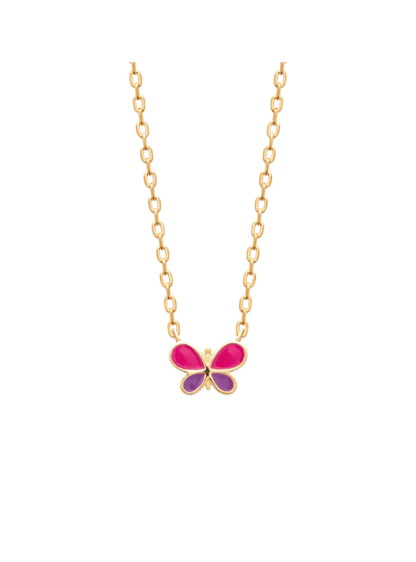 Collier enfant Brillaxis papillon en plaqué or