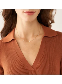 Collier Fossil Sadie Shine Bright en laiton doré