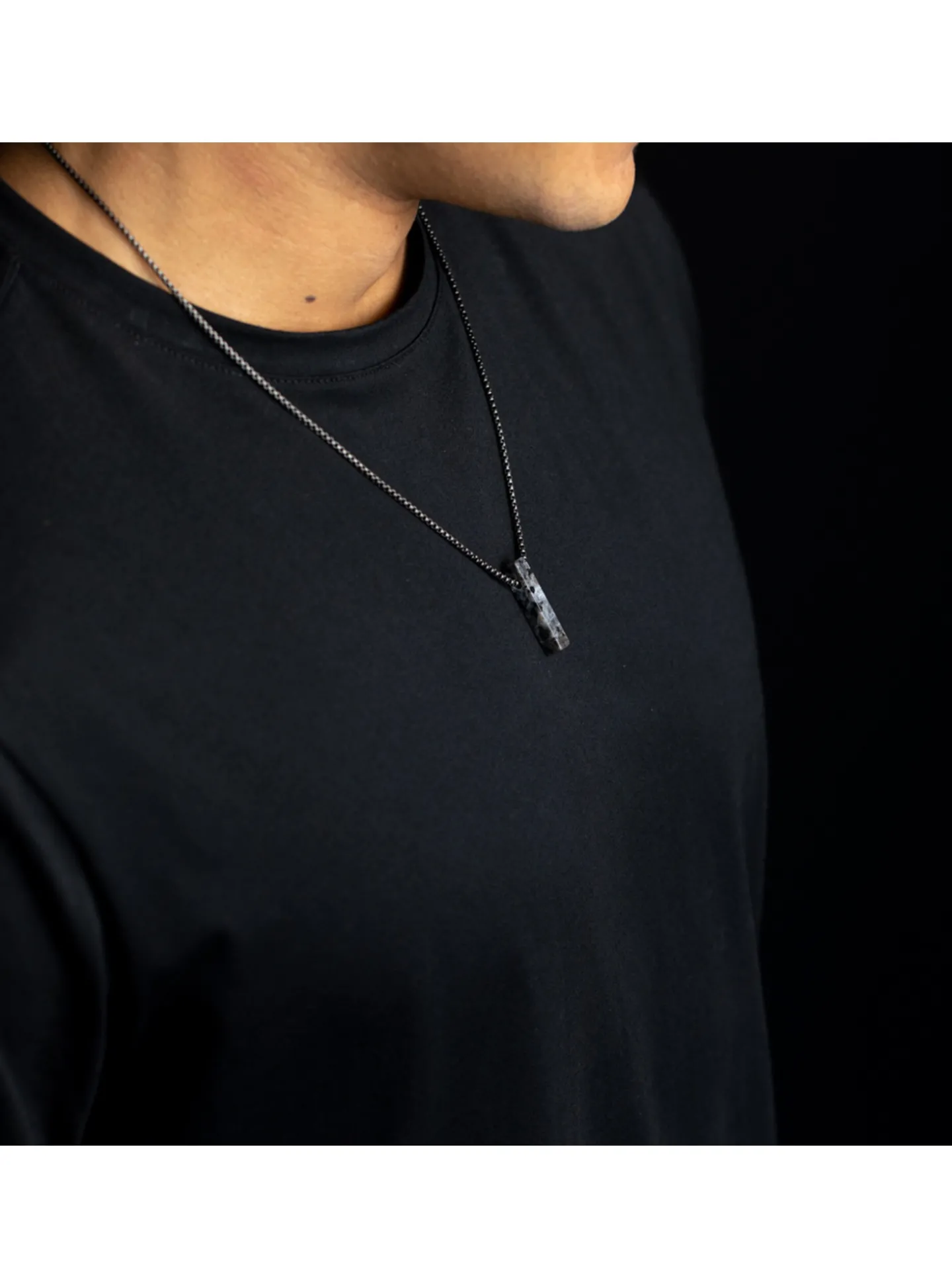 Collier Gemini Tantum Grey Larvikite