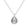 Collier goutte solitaire diamant or blanc 18 carats_x005f_x000D_0.050 ct