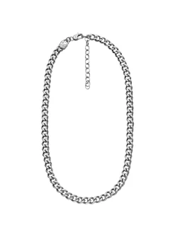 Collier homme Fossil Ellis maille gourmette acier
