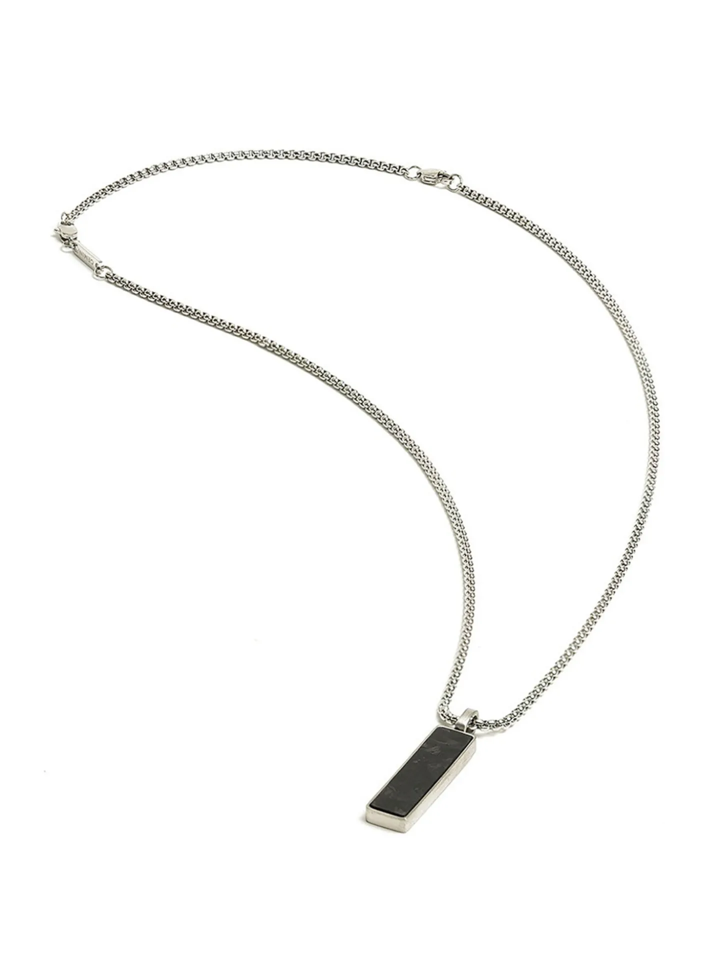 Collier homme GEMINI Galli_x005f_x000D_Carbone et acier inoxydable