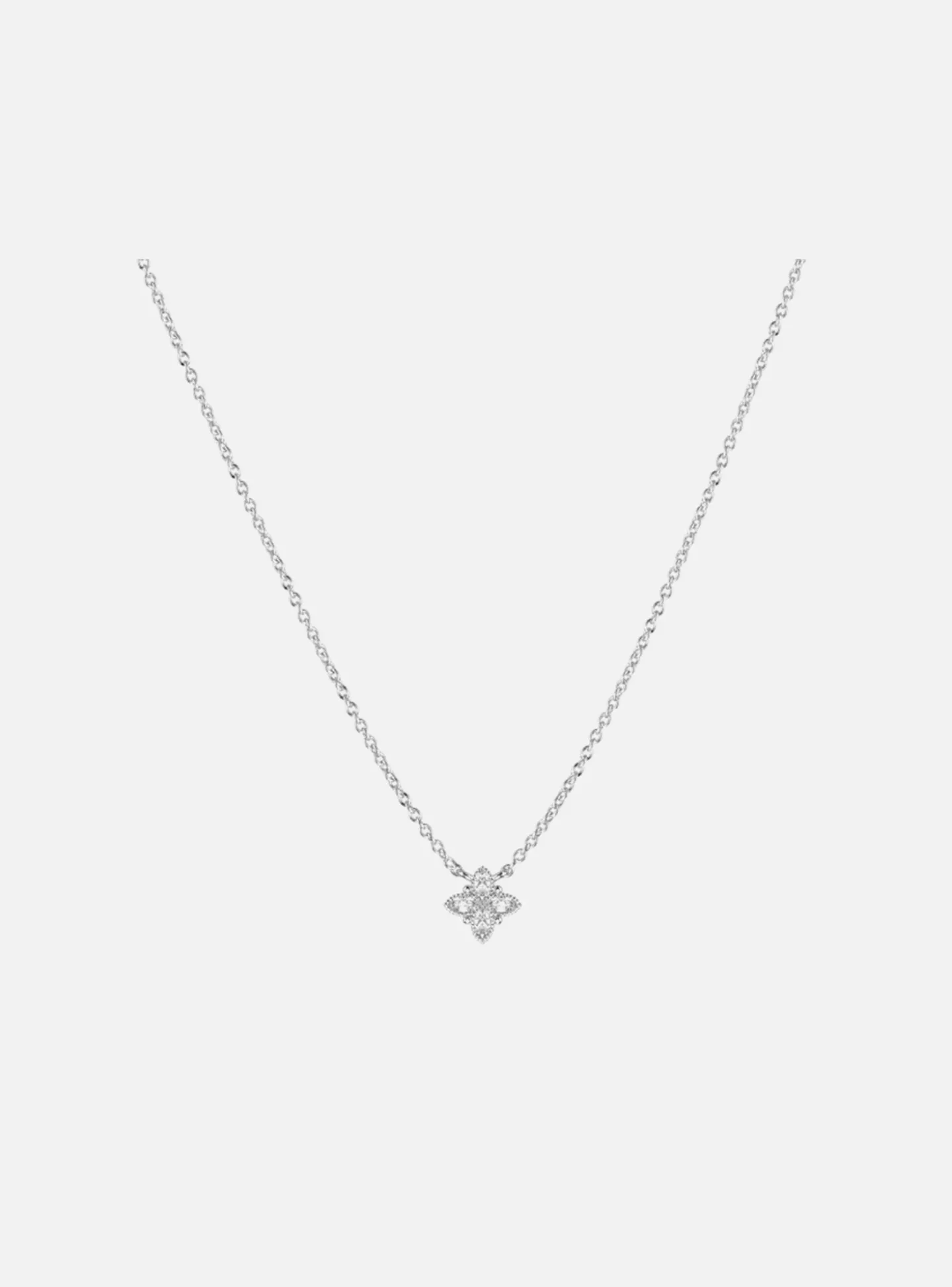 Collier Les Cadettes argenté fleur oxydes blancs