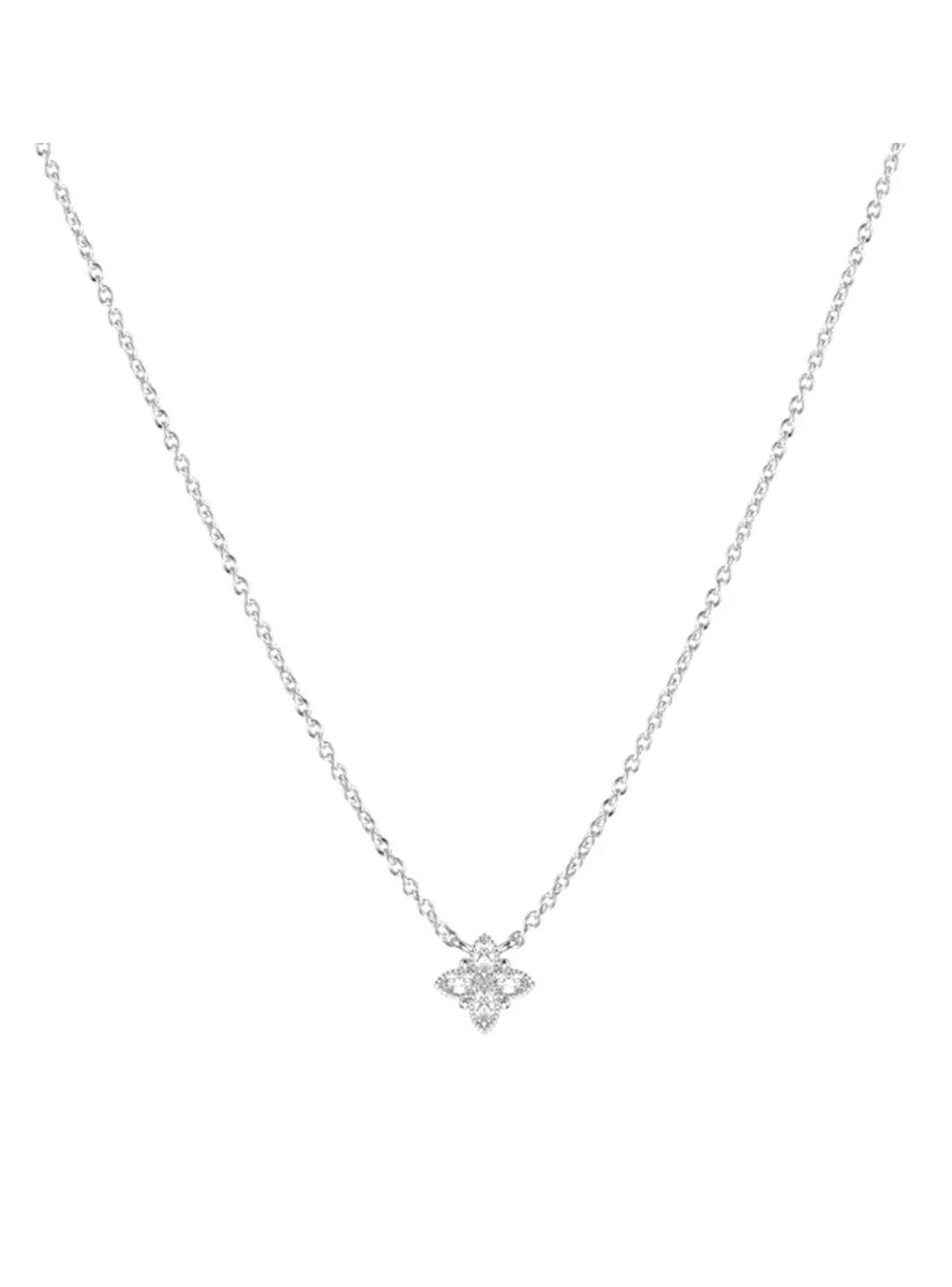 Collier Les Cadettes argenté fleur oxydes blancs