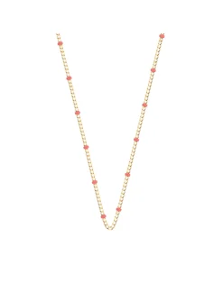 Collier Les Cadettes chaîne billes corail