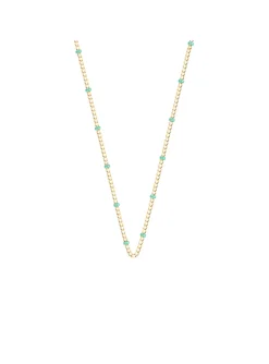 Collier Les Cadettes chaîne bille laque vert d'eau