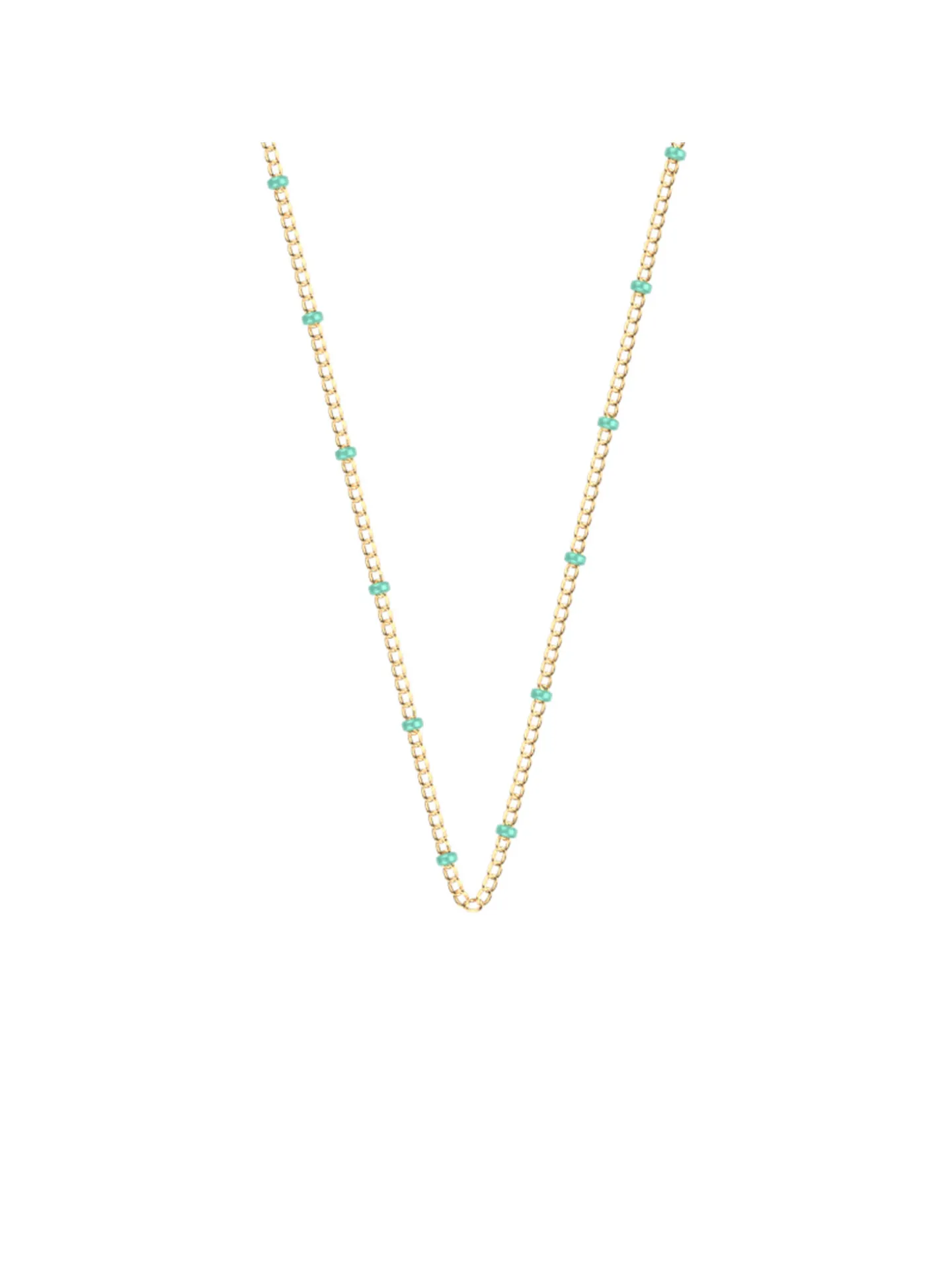 Collier Les Cadettes chaîne bille laque vert d'eau