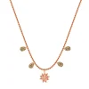 Collier Les Cadettes doré coral_x005f_x000D_pampilles fleur de lotus corail