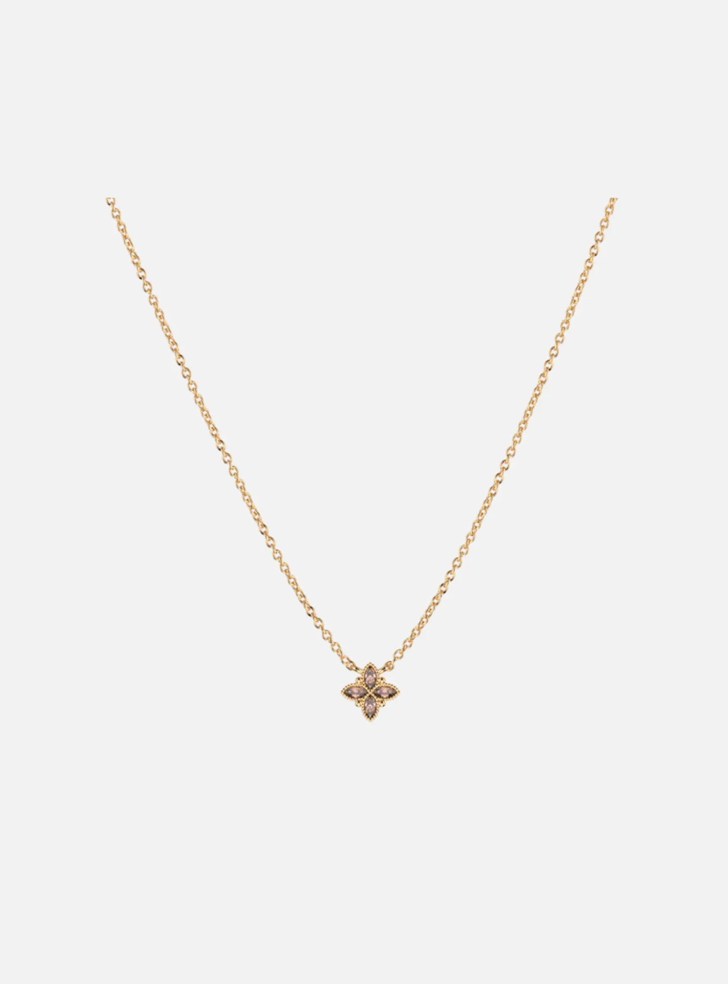 Collier Les Cadettes doré fleur oxydes blancs