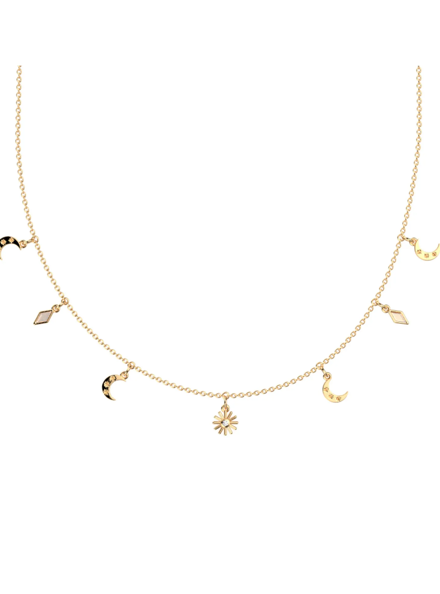 Collier Les Cadettes Luna doré pampillles