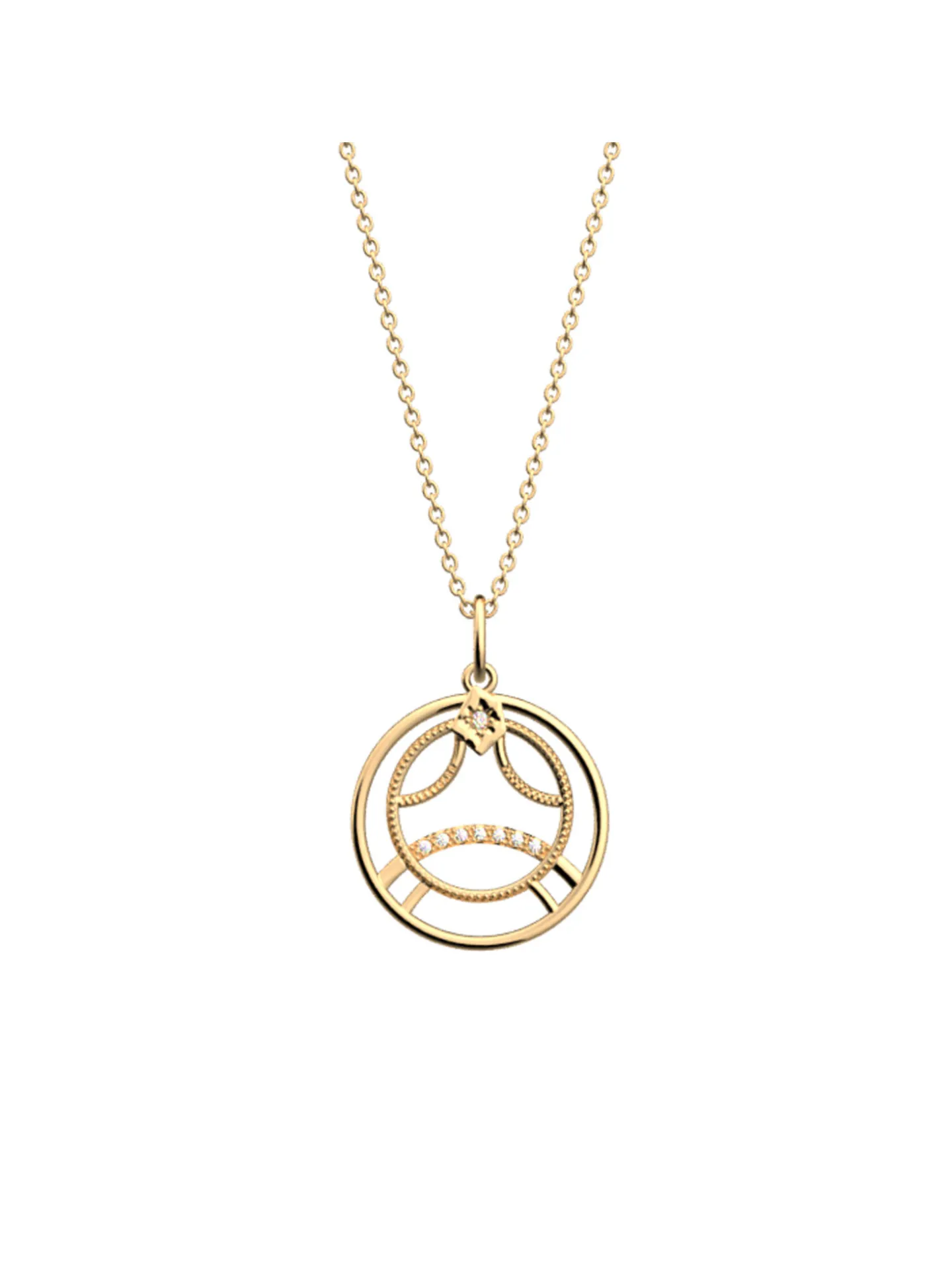 Collier Les Georgettes Cancer doré 20mm