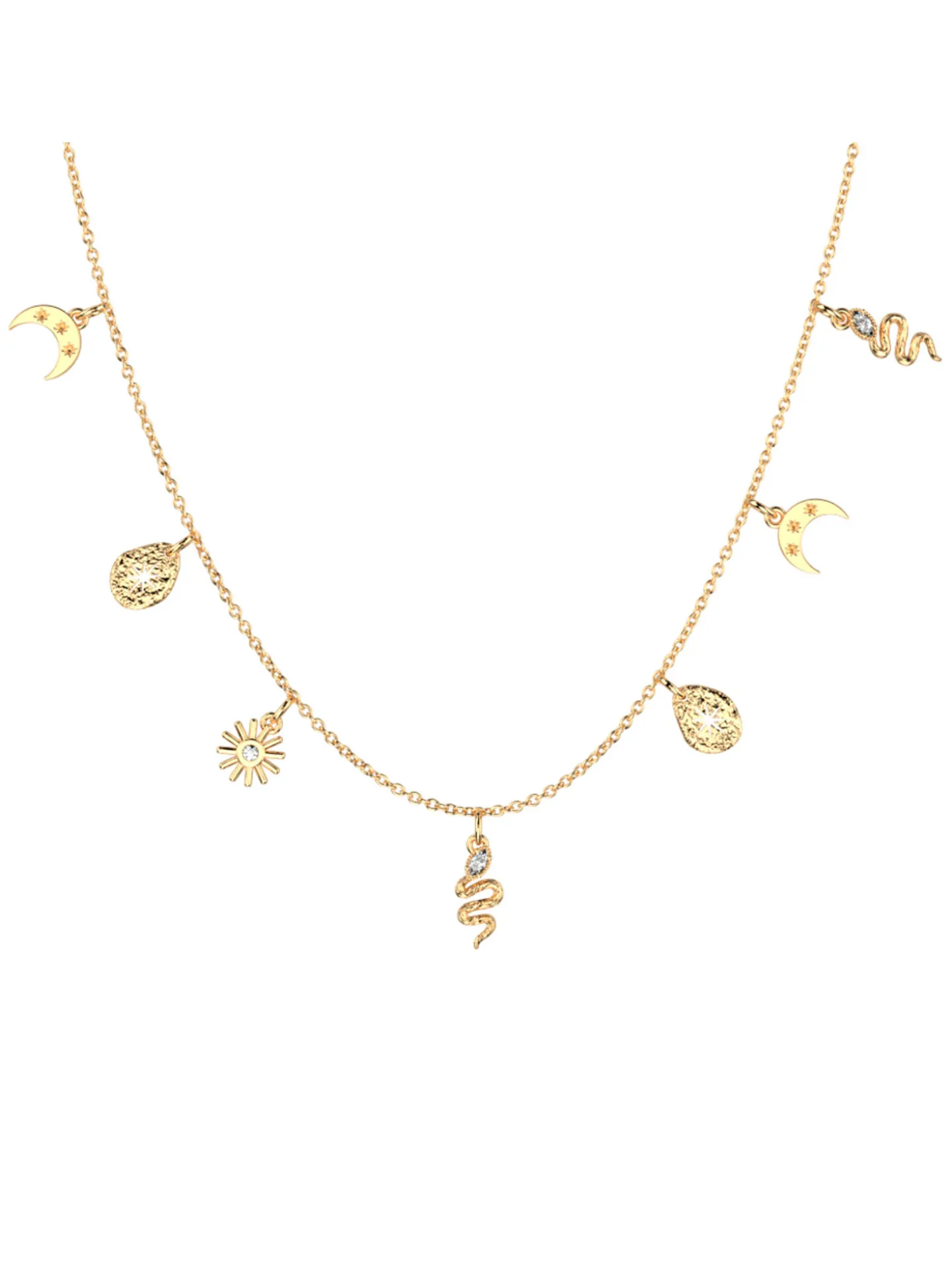 Collier Les Georgettes doré pampiles mystiques_x005f_x000D_Collection Les Cadettes