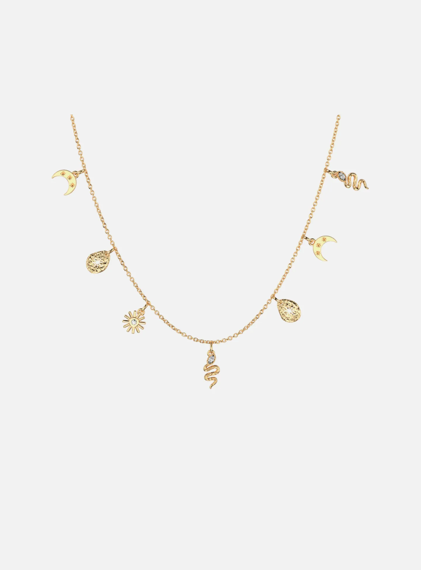 Collier Les Georgettes doré pampiles mystiques_x005f_x000D_Collection Les Cadettes