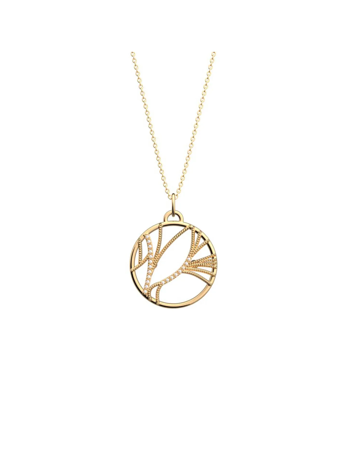 Collier Les Georgettes Les Précieuses Rose des Sable_x005f_x000D_s doré 25mm