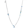 Collier long Coeur de Lion GeoCUBE argent-bleu