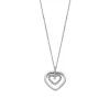 Collier Lotus acier coeur empierré