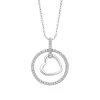 Collier Lotus en argent et oxydes coeur encerclé