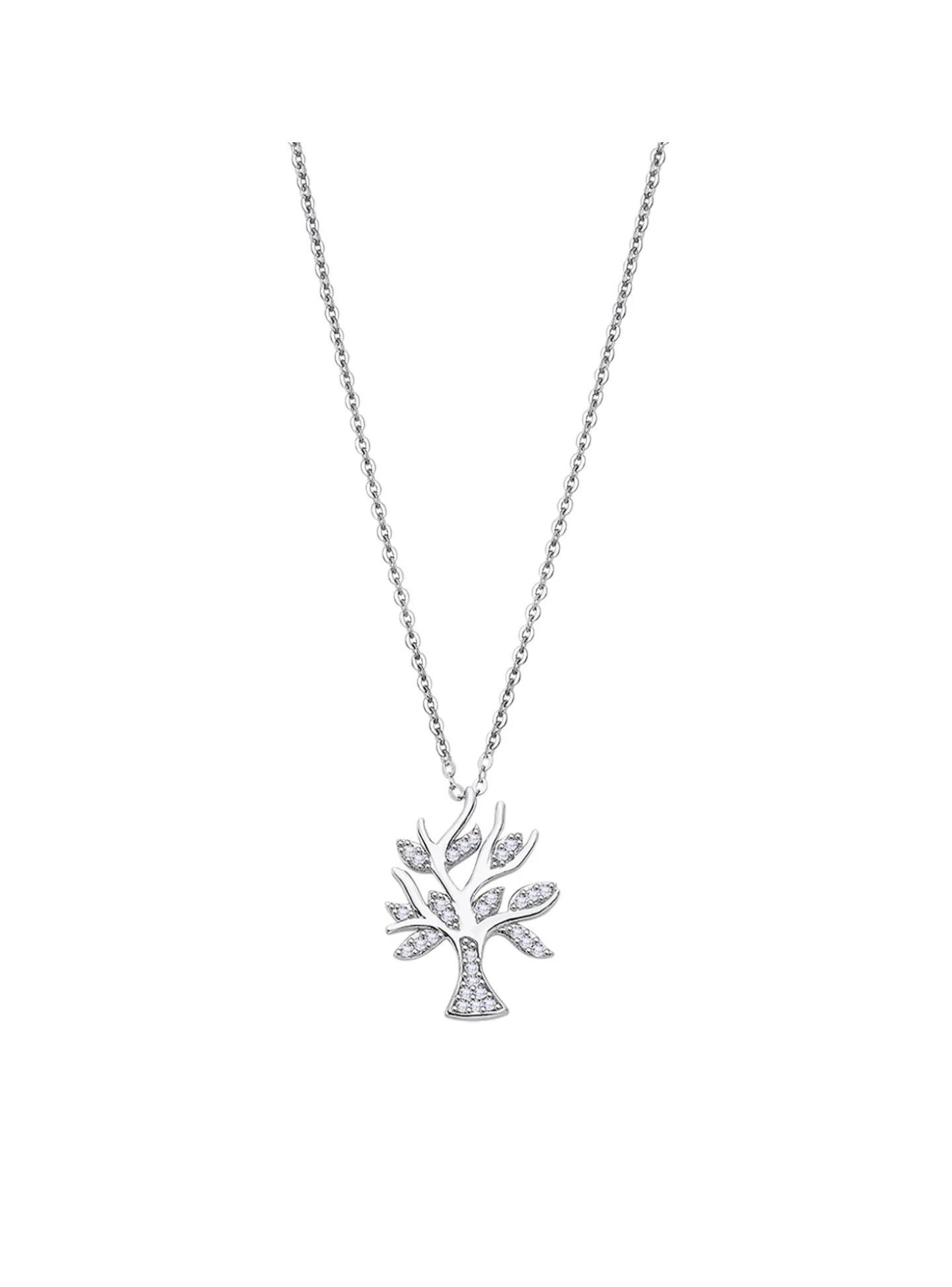 Collier Lotus Silver arbre de vie empierré