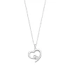 Collier Lotus Silver coeur pierre blanche
