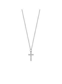 Collier Lotus Silver croix oxydes