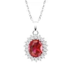Collier Lotus Silver Marguerite oxyde rouge