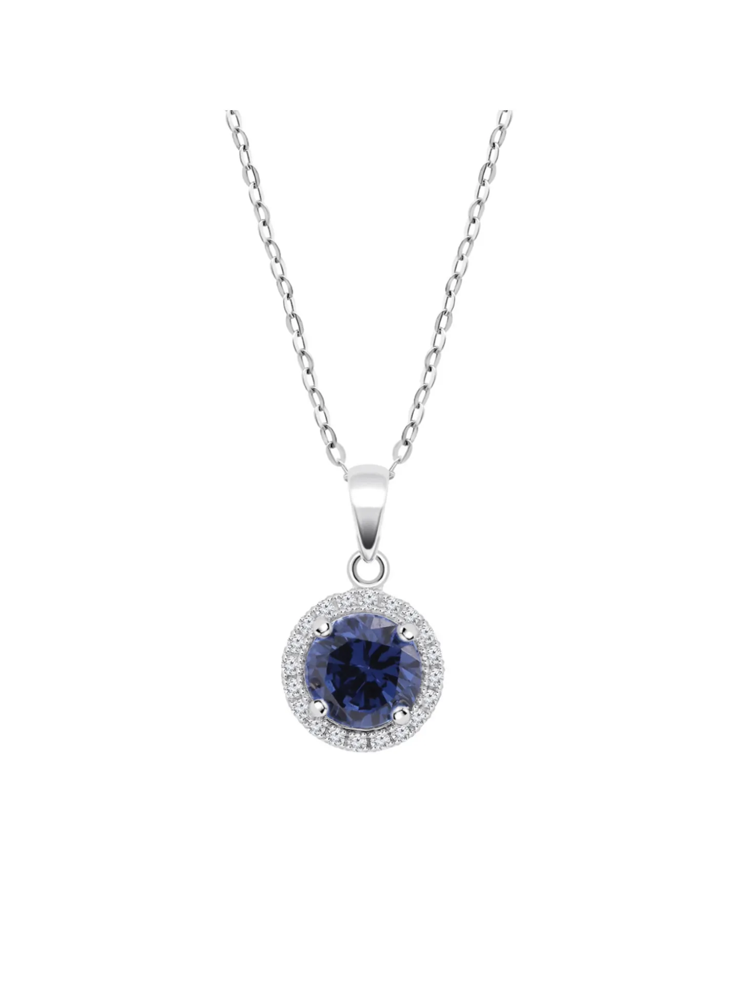 Collier Lotus Silver oxyde bleu
