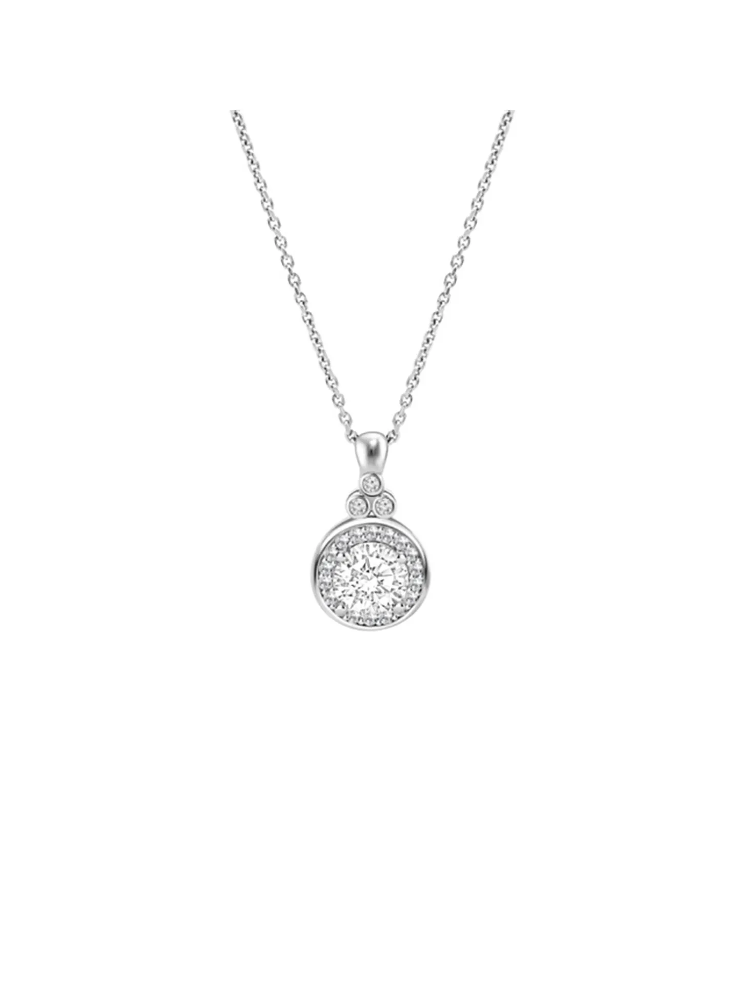 Collier Lotus Silver solitaire argent et oxyde