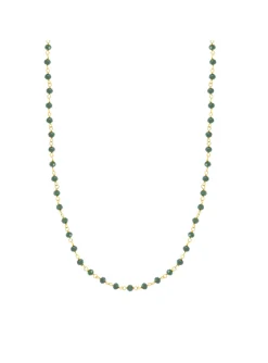 Collier Lotus Silver Trendy doré perles vertes