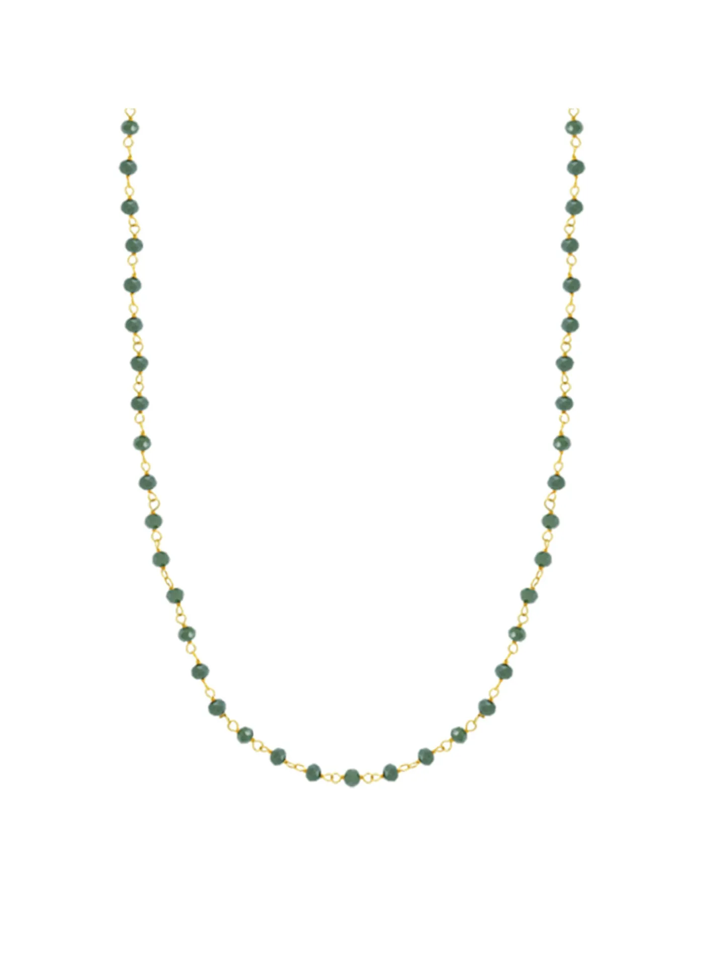 Collier Lotus Silver Trendy doré perles vertes
