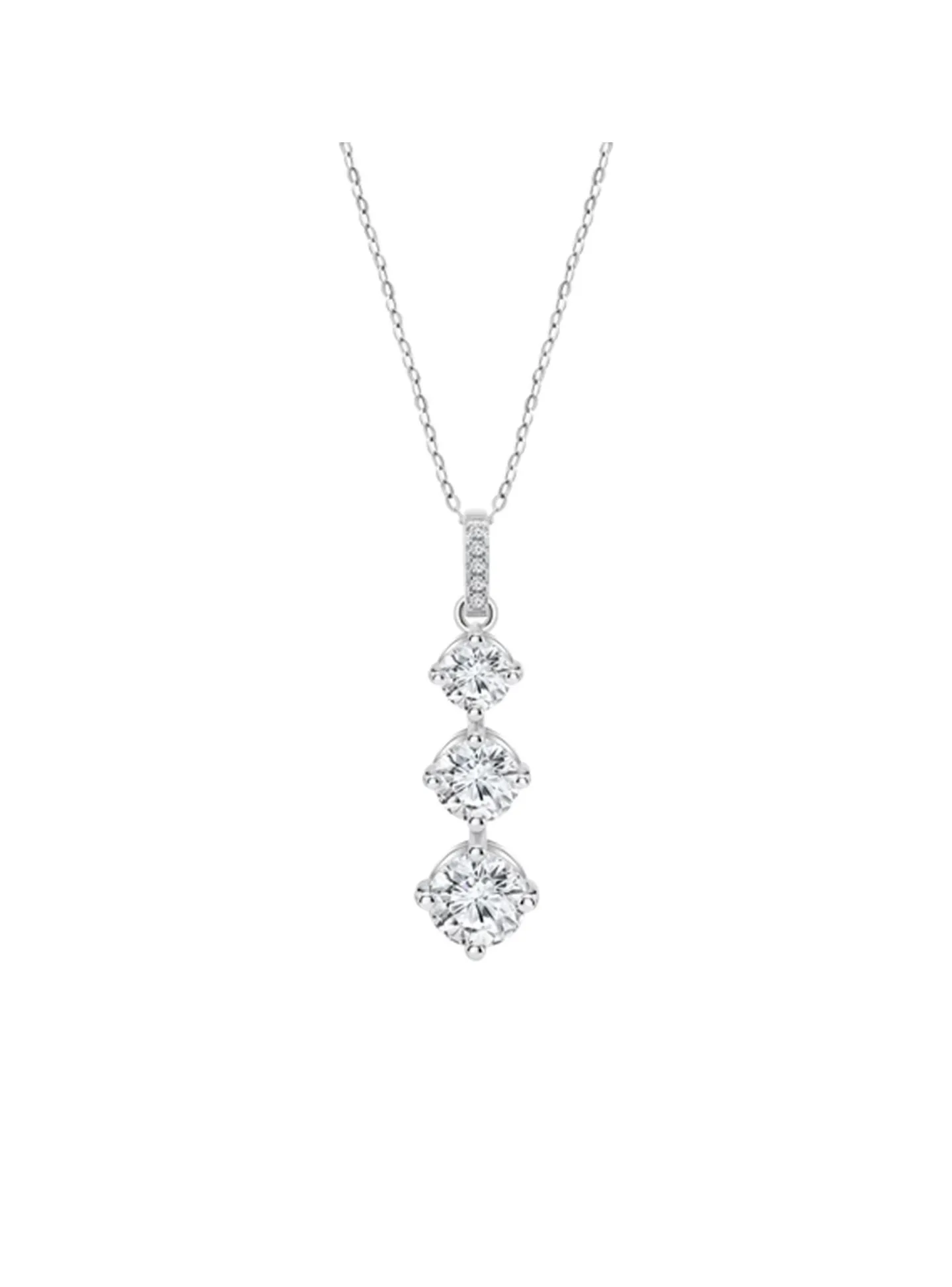 Collier Lotus Silver triple oxyde blanc