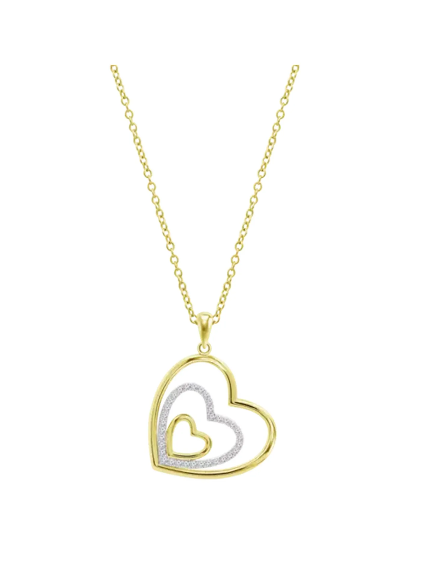 Collier Lotus Silver triple coeur doré