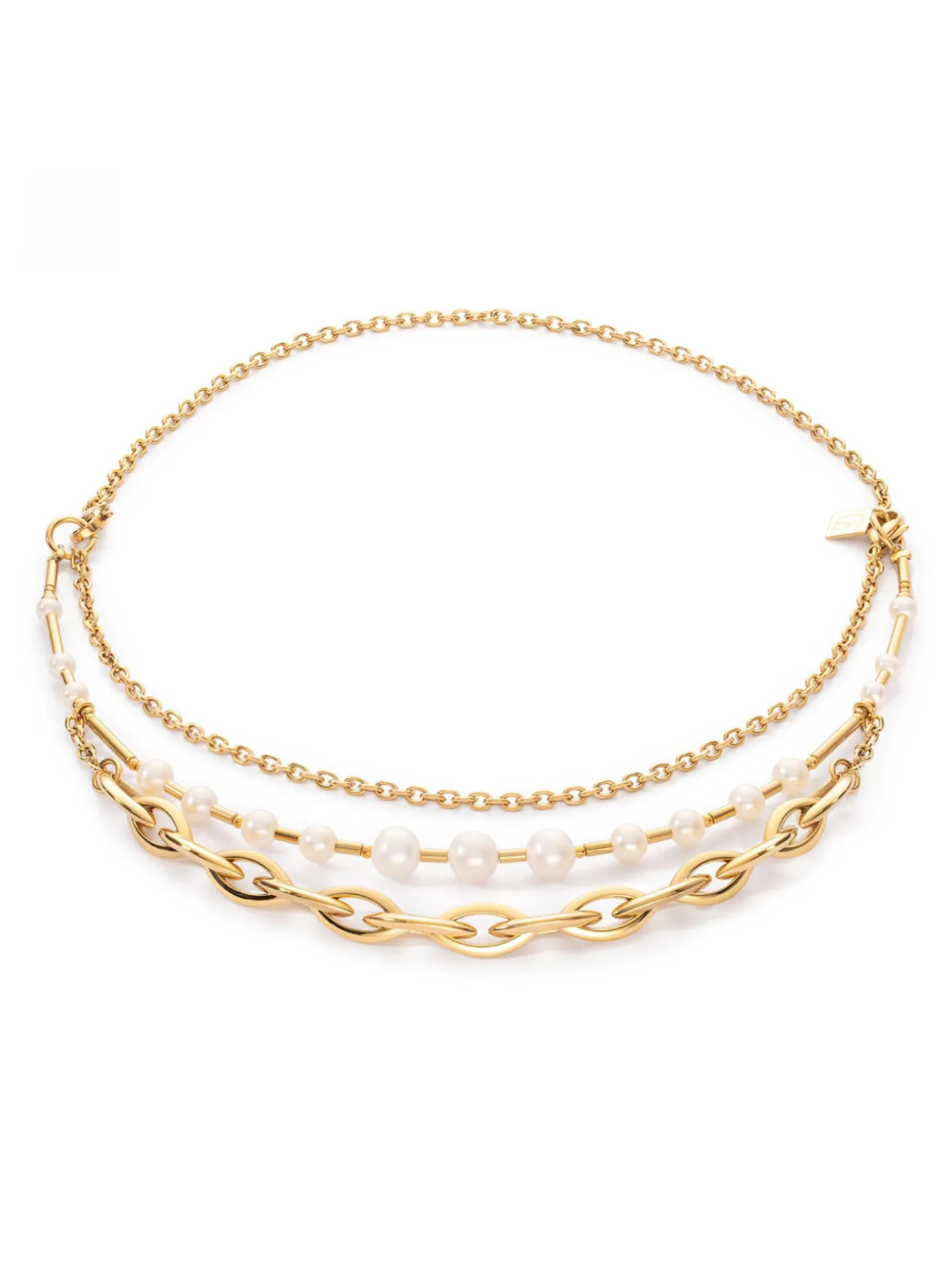 Collier multirangs Coeur de Lion Chunky Chain_x005f_x000D_acier doré