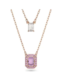 Collier multi-rangs Swarovski Millenia doré rose