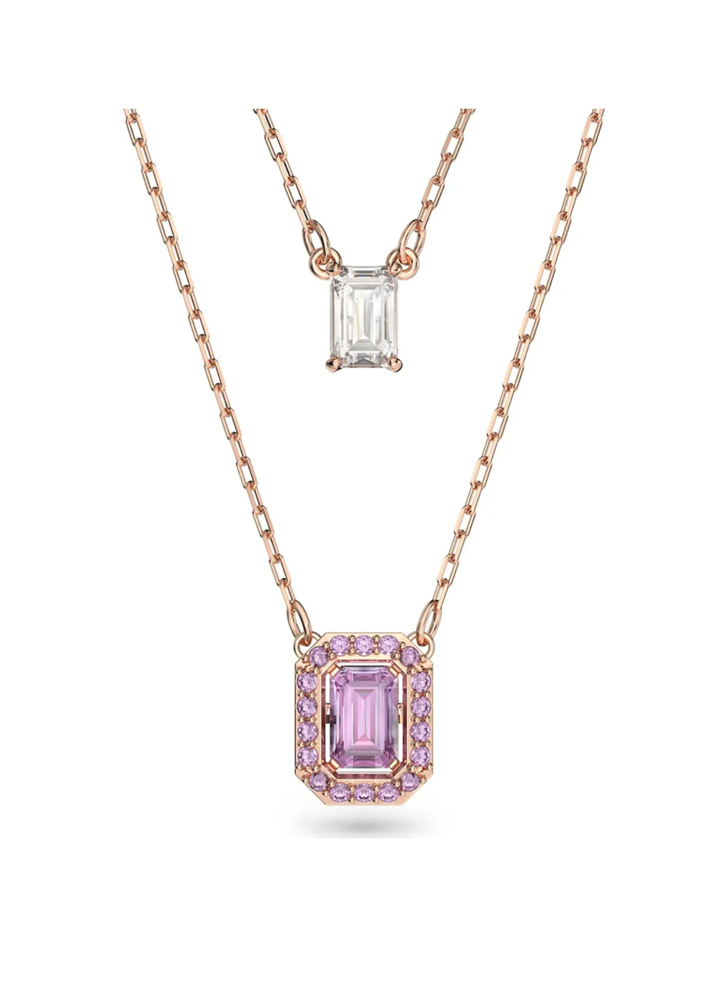 Collier multi-rangs Swarovski Millenia doré rose