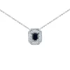 Collier or blanc 18 carats saphir diamants