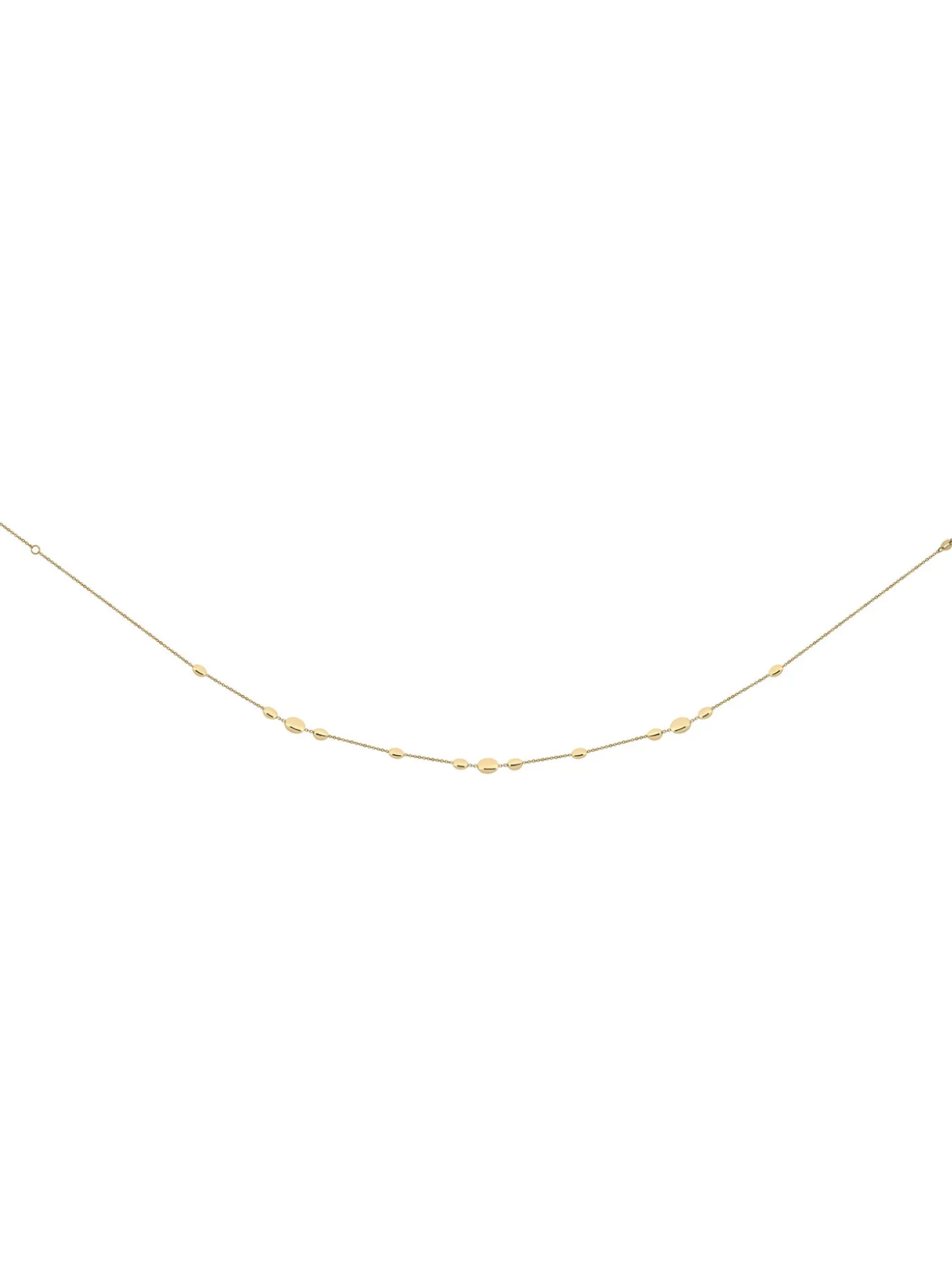Collier or jaune 18 carats motifs ovales estampes