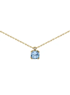 Collier or jaune 9 carats topaze blue london oxyde