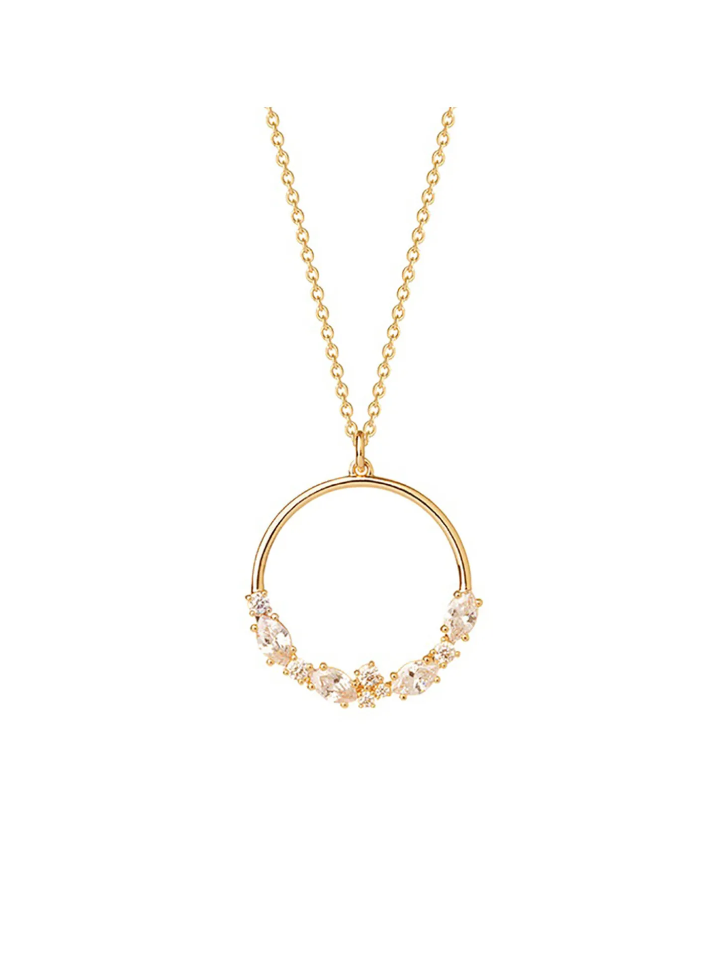 Collier plaqué or cercle oxydes blancs