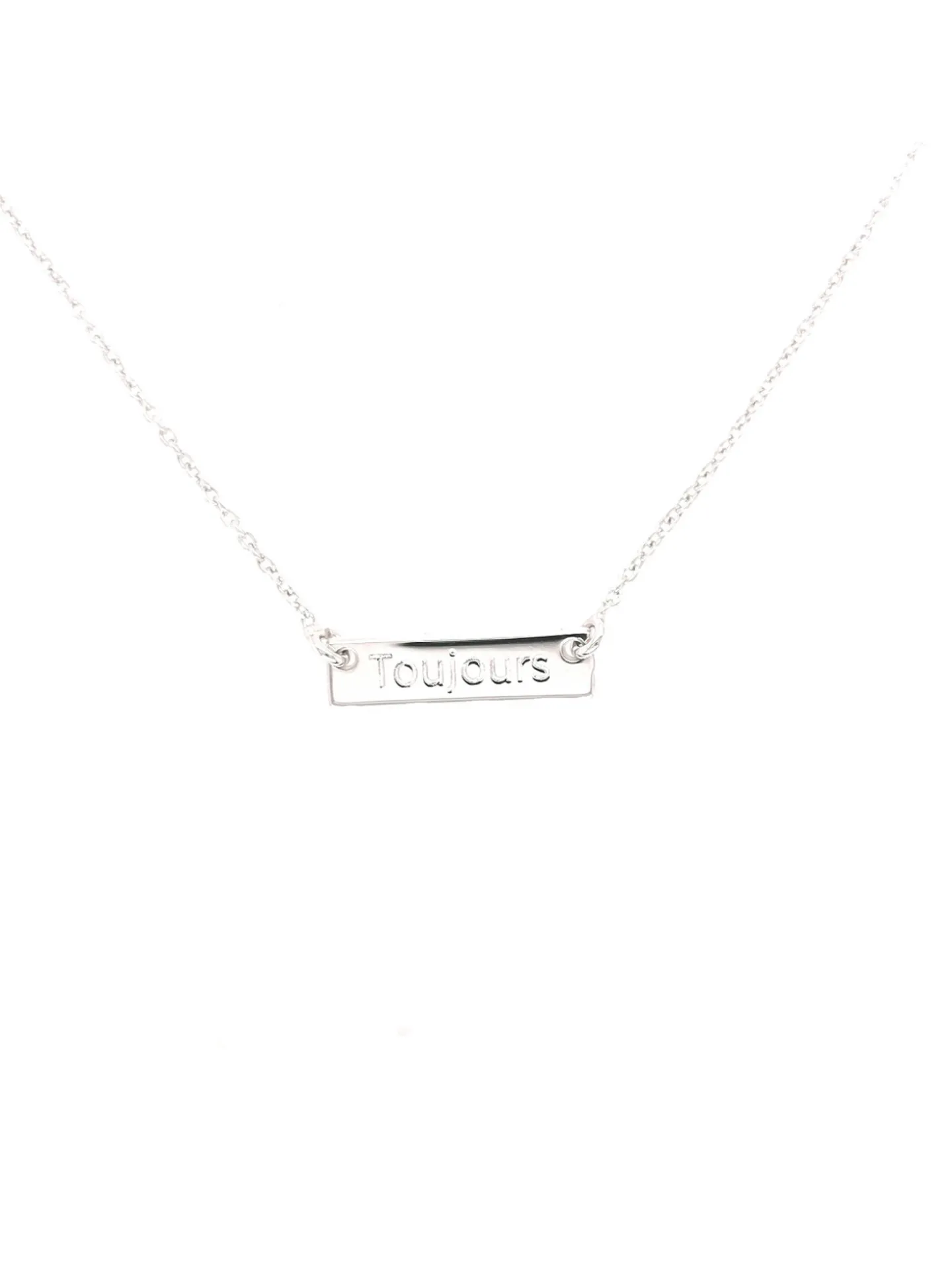 Collier Saunier plaque argent gravure toujours