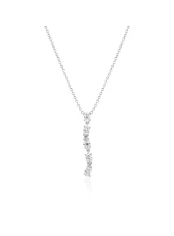 Collier Sif Jakobs Ellea ovale lungo argent_x005f_x000D_pendentif oxydes de zirconium