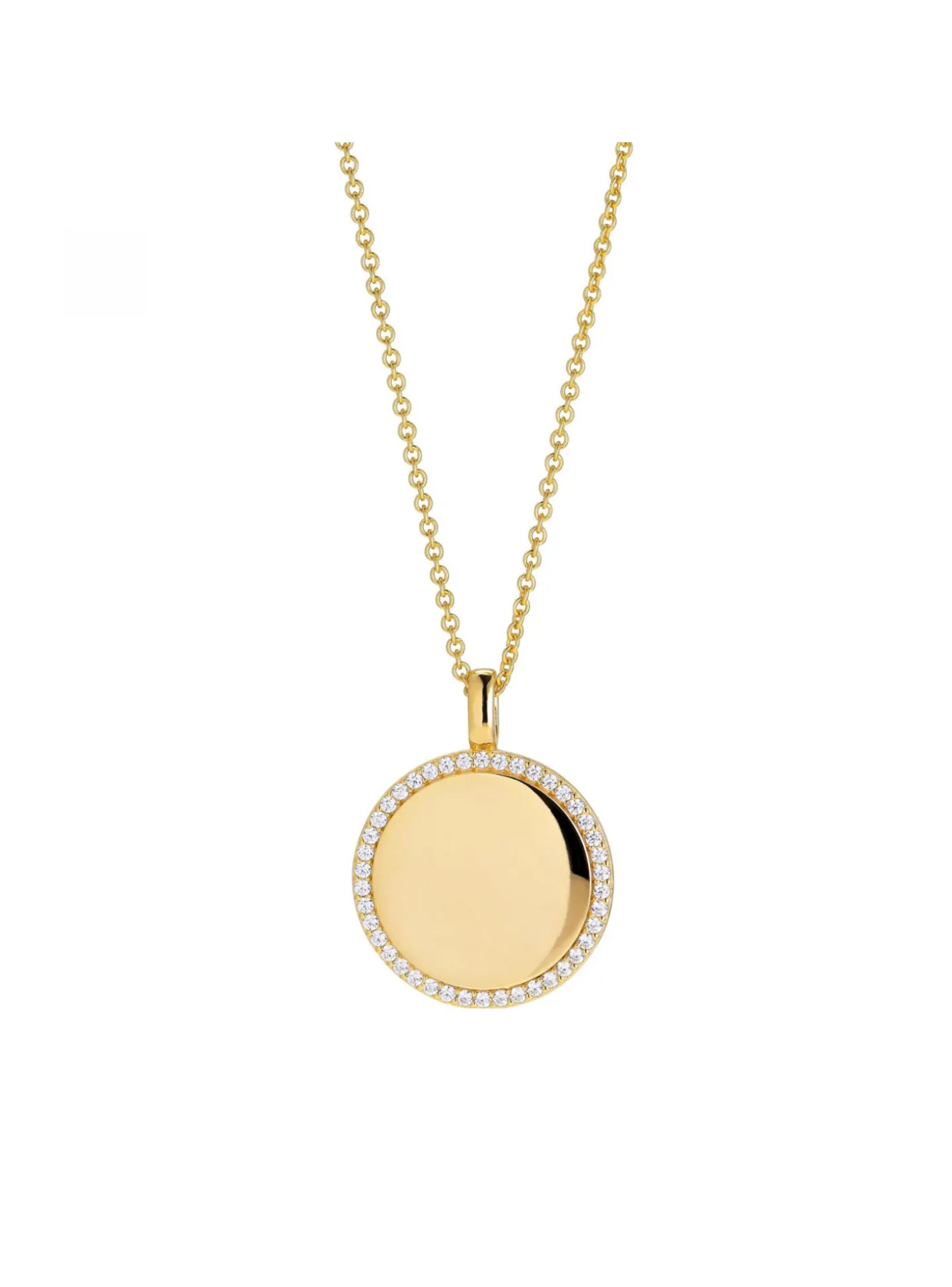 Collier Sif Jakobs FOLLINA GRANDE_x005f_x000D_medaille à graver sertie oxydes