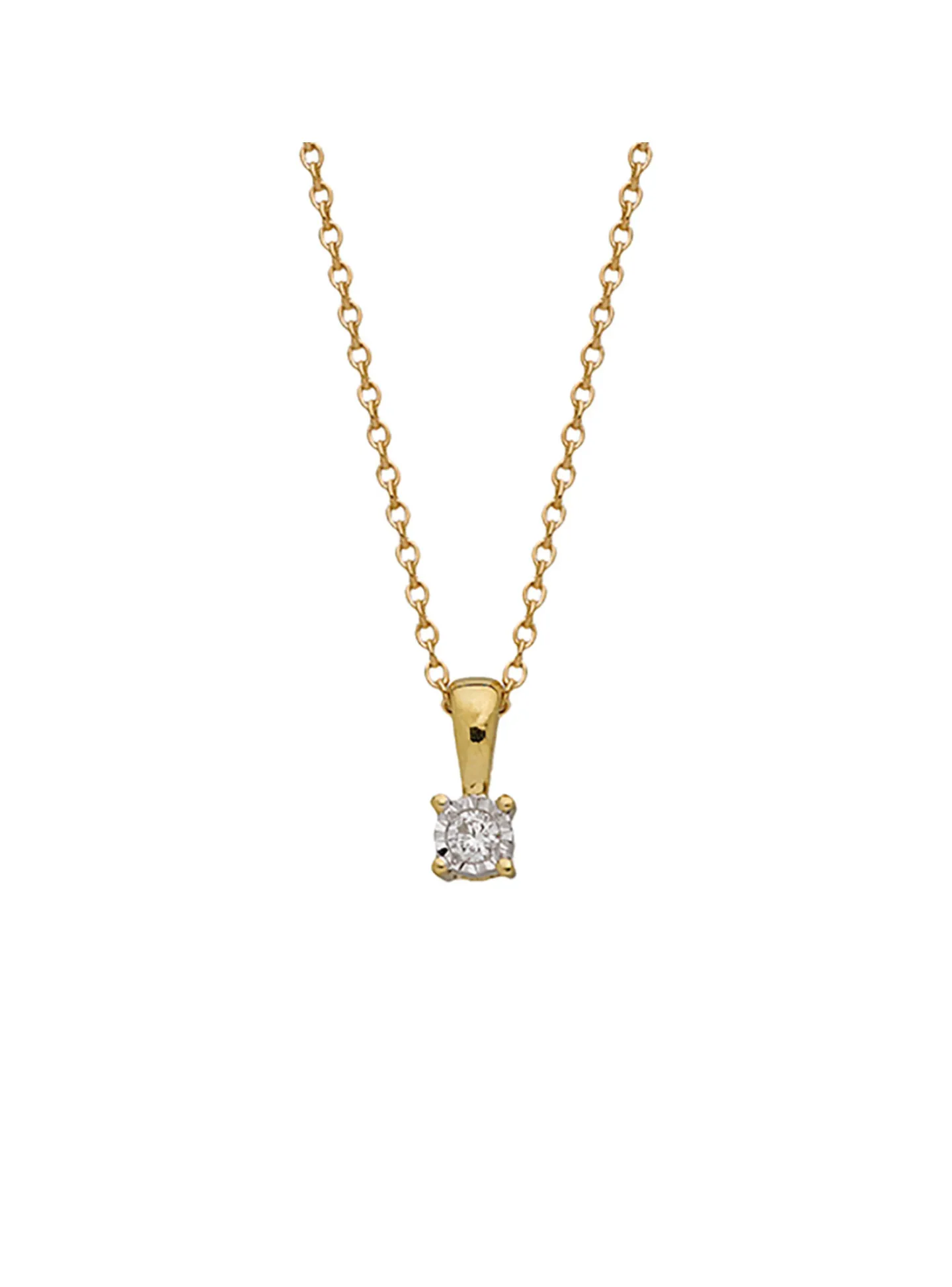 Collier solitaire diamant or 18 carats 0.03 ct