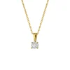 Collier solitaire diamant or 18 carats 0.05 ct