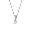 Collier solitaire diamant or blanc 18 carats 0.08 ct