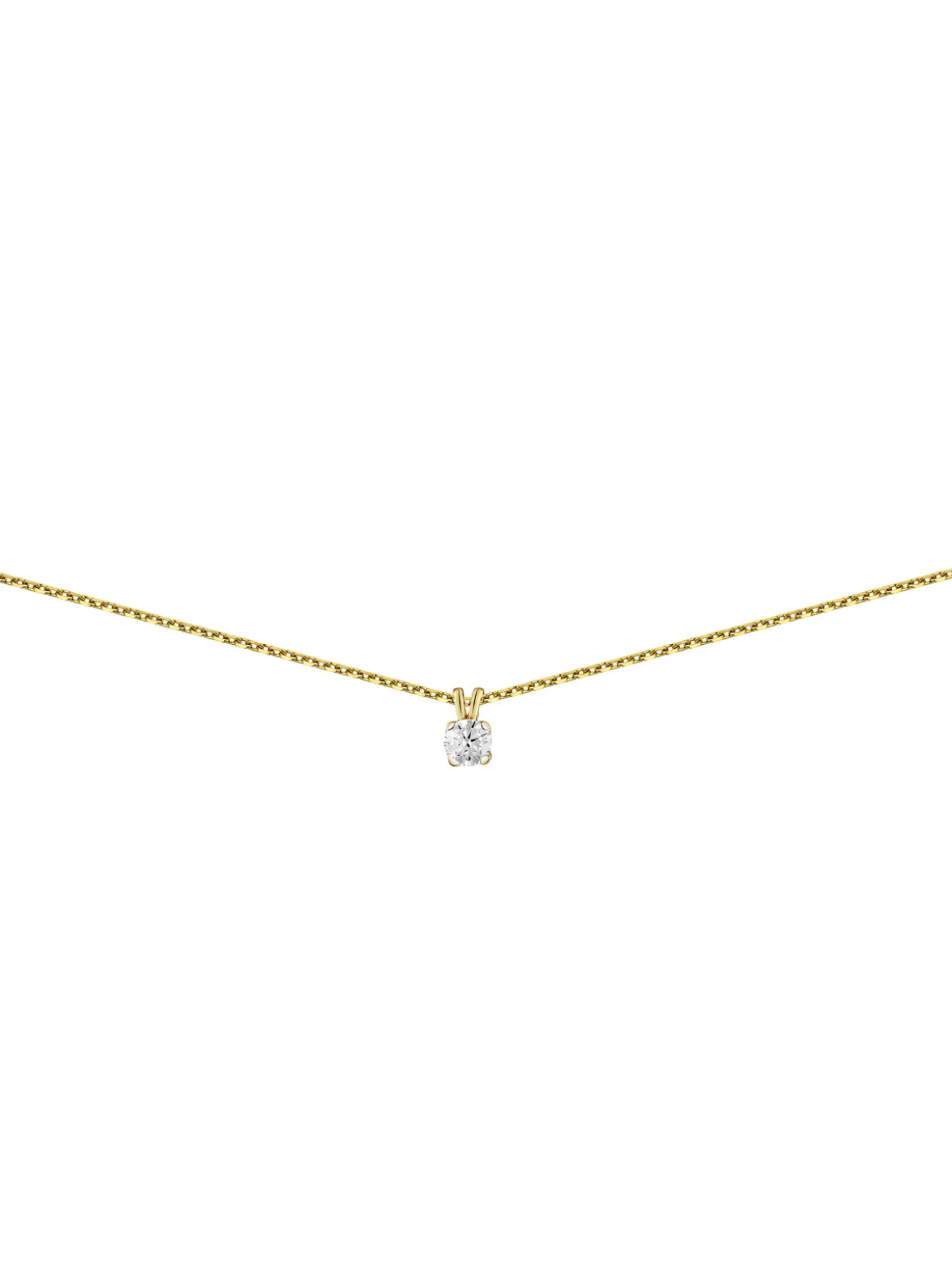 Collier solitaire diamant or 18 carats 0.10 ct