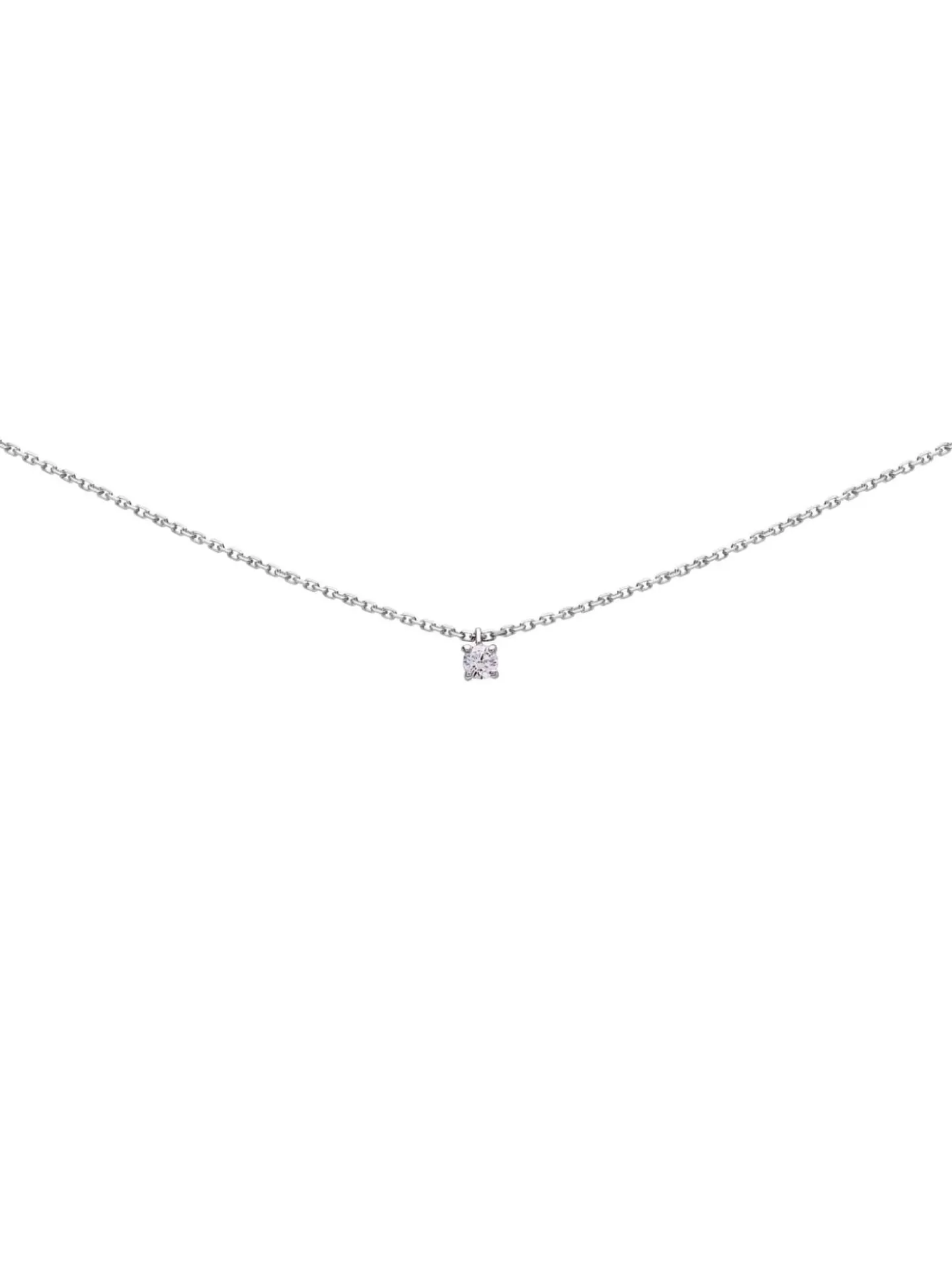 Collier solitaire or 18 carats oxyde griffes