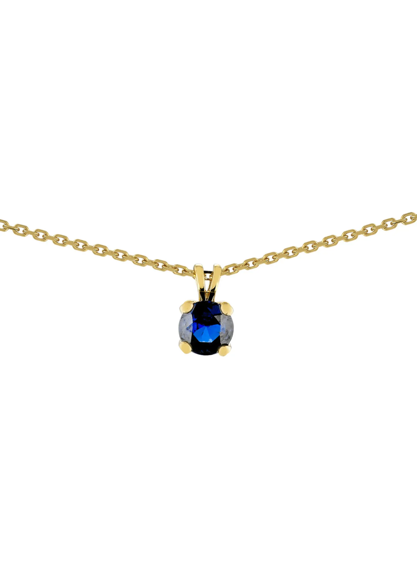 Collier solitaire saphir or jaune 18 carats