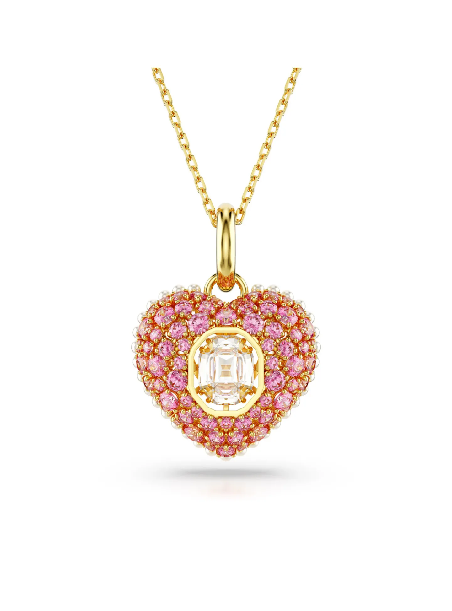 Collier Swarovski Hyperbola coeur rose et blanc