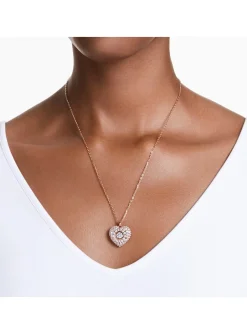 Collier Swarovski Hyperbola coeur rosé