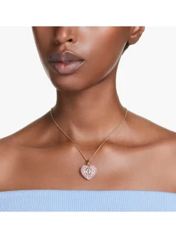 Collier Swarovski Hyperbola coeur rose et blanc
